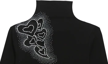 Jeseň Zima Európskej Oblečenie tričko Chic Sexy Transparentné Lesklé Bavlna Diamanty, Perly Ženám, Topy Ropa Mujer Tees Black T09201L