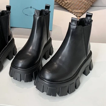 Jeseň Zima Nový Štýl Chelsea Boots Originálne Kožené Módne Slávnych Dizajnérov, Handmade dámske Krátke Topánky, Dámske Pohodlné