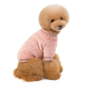 Jeseň zima pet teplé psie oblečenie pre malého psa jednoduché bunda plyšové nízky golier dizajn, pudel chihuahua medium puppy príslušenstvo