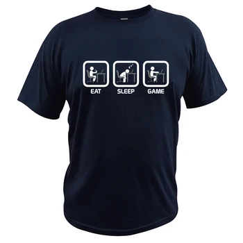 Jesť, Spať Hry (PC), T-Shirt Hráč Tričko EÚ Veľkosť Bavlna Pohode Pohodlné Topy Základné Camisetas