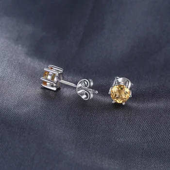 JewelryPalace 0.9 ct Prírodné Citrine Stud Náušnice 925 Sterling Silver Šperky Pre Ženy kórejský Earings Módne Šperky 2021