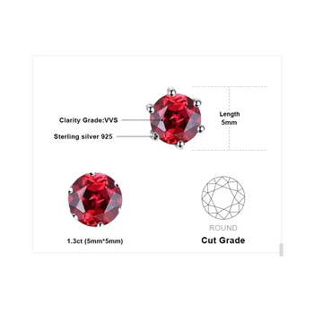 JewelryPalace 1.3 ct Originálne Červený Granát Stud Náušnice 925 Sterling Silver Šperky Pre Ženy kórejský Earings Módne Šperky 2021