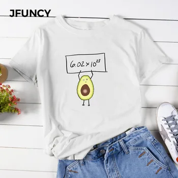 JFUNCY Nové Kreslené Vytlačené Ženy T-Shirt Letné Bavlnené Tričká Topy kórejský Nadrozmerná Žena Tričká Krátky Rukáv Žena Tričko 2020