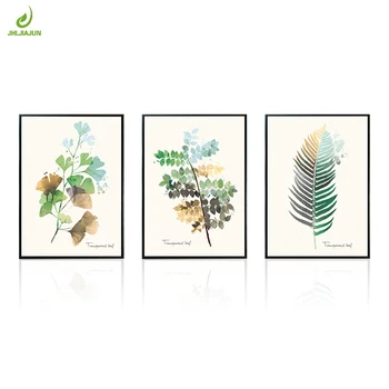 JHLJIAJUN Nordic Minimalistický Plátno, Tlač Plagátu Zelené Tropické Rastliny Palmové Listy Na Plátno na Stenu Obrázok, Obývacia Izba Domova