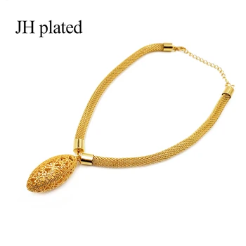 JHplated Nádherné Dubaj náramok, Náhrdelník krúžok náušnice Šperky sady ženy zlatej farby Afriky svadobné Šperky Veľkoobchod