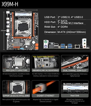 JINGSHA X99 lga 2011-3 doska set s XEON E5 2620V3 a 2*8gb DDR4 2133MHZ ECC REG RAM podpora NVME M. 2 USB3.0 SATA 3.0