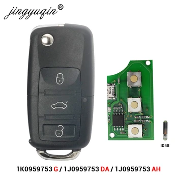 Jingyuqin 3Button Flip, Auto Diaľkové Tlačidlo DIY pre VW PASSAT, Polo Škoda Seat Polo/Golf/Chrobák 1K0959753G DA/AH 1J0959753 434Mhz ID48