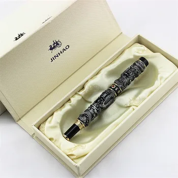 JINHAO sivý Drak socha roller guličkové pero, školského úradu, kancelárske potreby, luxusné značky Narodeniny darčeková sada pier na zber
