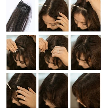 JINKAILI 3Color Clip In Vlasy Rany Hairpiece Syntetické Falošné Rany Vlasy Kus Clip In predlžovanie Vlasov