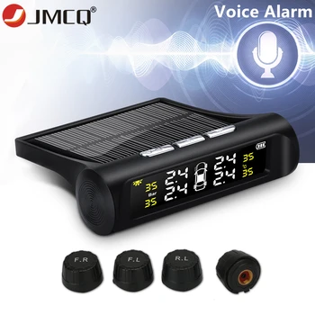 JMCQ Solárne Hlas TPMS Ttyre Tlak Externý Monitor, Senzor Tlaku v Pneumatikách Alarm Monitor System Security Tlak Teplota