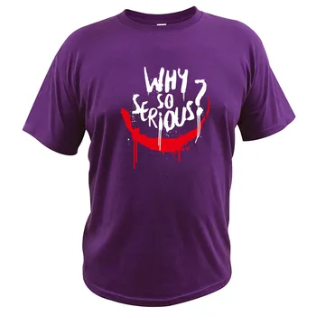 Joker tričko, Prečo Tak Vážne Cool Digitálna Tlač Čierne Krátke Rukávy Bavlna Heath Ledger Klaun T shirt EÚ Veľkosť