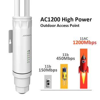 Joowin Vysoký Výkon AC1200 Vonkajšie Bezdrôtové wifi Opakovač AP/WIFI Router 1200Mbps Dual Du 2.4 G+5 ghz Long Range Extender PoE AP