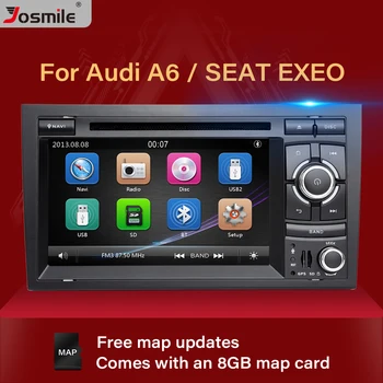 Josimle 2 Din AutoRadio Auto DVD Multimediálny Prehrávač Pre Audi A4 B6 B7 Seat Exeo S4 B7 B6 RS4 B7 2000-2012 GPS Navigácie Stereo
