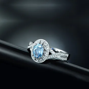 JoyceJelly 1.25 ct oválny tvar sapphire kúzlo krúžky luxusné 925 sterling silver šperky pre ženy, svadobné party darček wholeslae krúžok