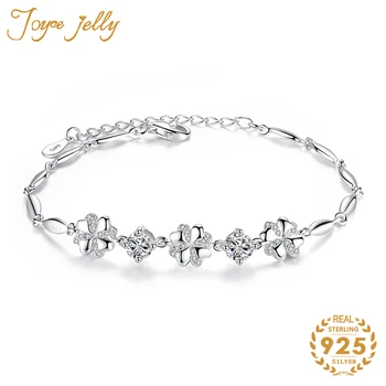 JoyceJelly Trendy Náramok 925 Sterling Silver Jednoduché Štyri Listy Dizajn, Kreatívne Strany Darčeky pre Ženy Šperky Veľkoobchod 2021