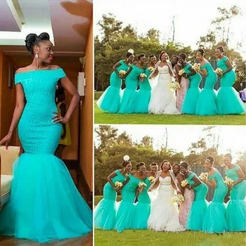 Juhoafrický Bridesmaid, Šaty Pre Ženy Morská Víla Ramena Tylu Dlho Lacné Pod 50 Svadobné Party Šaty