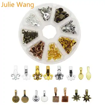 Julie Wang 120PCS/Box Lopatu Tvar Lepidlo Na Kauciu Značky Spony Charms Prívesok, Náramok, Náhrdelník Šperky, Takže Príslušenstvo Súbor