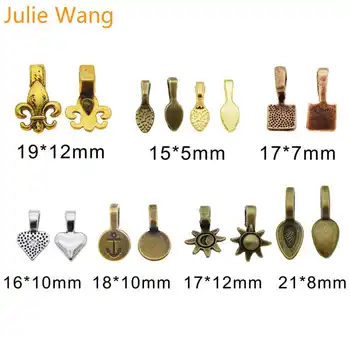 Julie Wang 120PCS/Box Lopatu Tvar Lepidlo Na Kauciu Značky Spony Charms Prívesok, Náramok, Náhrdelník Šperky, Takže Príslušenstvo Súbor