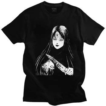 Junji Ito Mužov Tričko Tomie Japonský Kago Manga Horor Tomie Harajuku Blázon Tričko Krátky Rukáv T-Shirts Bavlna EÚ Veľkosť Tee Topy