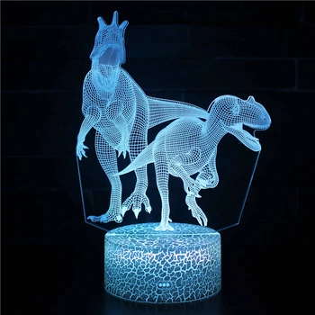 Jurský Dinosaura 3D Nočné Lampy, 16 Farieb, stolná Lampa Tvorivé LED Nočné Osvetlenie Domova Svietidlo Detský Spací Lampa Vianoce