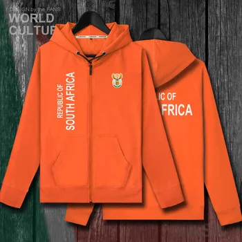 Južná Afrika RSA Afriky ZAF mens rúna hoodies zimné cardigan dresy mužov bundy a bežné kabát tepláková súprava zips oblečenie