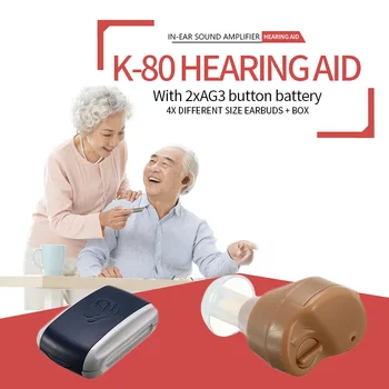 K-80 Mini Nastaviteľné Dightal Tón In-ear Najlepšie Neviditeľné Zvukové Príslušenstvo Nepočujúcich Zväzku, Zosilňovač naslúchacích Pomôcok Ucho Pomoc