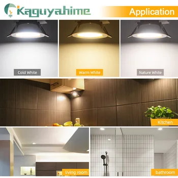 Kaguyahime 10Pcs LED Downlight Prírodná Biela/Teplá/Studená Biela 5W 3W Svietidlá AC 220V 240V Strieborné Vnútorné Okrúhle Zapustené Osvetlenie