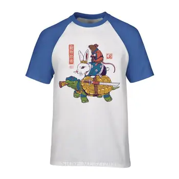 Kame, Usagi, a Ratto Ninjas Biela korytnačka Muži T-Shirt Kolo Krku, Bavlna Zábavné Topy Vytlačený Obrázok homme T Tričko
