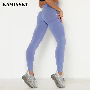 Kaminsky Fitness Push Up Leginy Ženy Telocvični Plynulej Odbornej Prípravy Legíny Príležitostné Cvičenie Vysoký Pás Leggins Žien Vysoko Elastické Nohavice