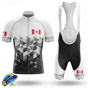 Kanada 2020 Mužov Závodná Cyklistika Vyhovuje Topy Triatlon Pro Bike Nosenie v Lete Rýchle Suché Jersey Ropa Ciclismo Cyklistické Oblečenie Sady