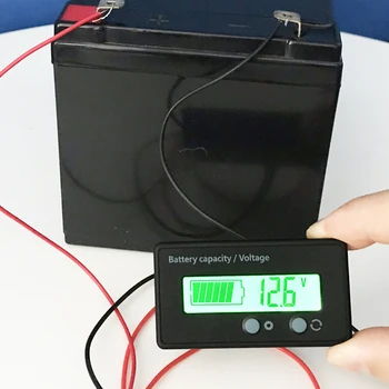 Kapacita batérie Indikátor Tlačidlo Dual Nastaviteľné Voltmeter Percento Power Monitor w/ Shell Pre 12V-84V Olovené Batérie