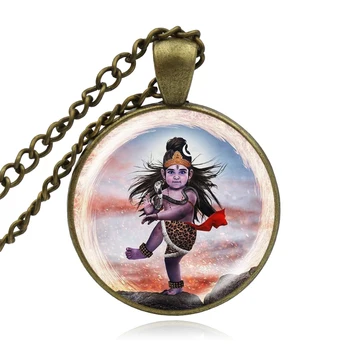 KARAIRIS Hinduistický Boh Pána Šivu, Medailón Náhrdelník Tanec Ničenia Prívesok Náhrdelník Hinduistickí veriaci Duchovné Amulet Náhrdelníky