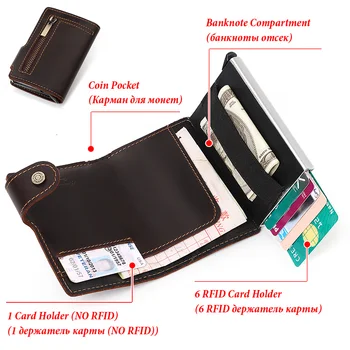 KAVIS Novej Kreditnej Karty Držiteľ RFID Blokovanie Mini Mince Peňaženka S Kávou Vrecku Business ID Karty Kabelku Muž Obchodné Držiteľov Karty