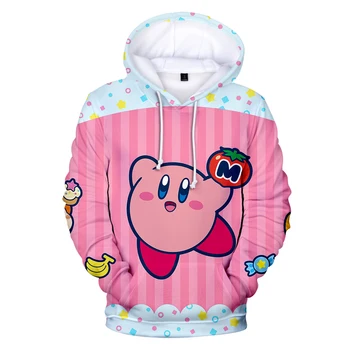 Kawaii Anime Kirby Hoodies Jar Zime Krásne Deti Oblečenie Chlapec/Dievča mikina Harajuku módy s Kapucňou, detský Pulóvre