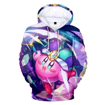 Kawaii Anime Kirby Hoodies Jar Zime Krásne Deti Oblečenie Chlapec/Dievča mikina Harajuku módy s Kapucňou, detský Pulóvre