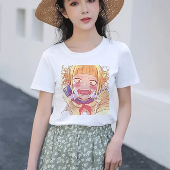 Kawaii Cartoon T Shirt Ženy Harajuku Zlo Streetwear Akademickej obce Anime T-shirt Zlo Vtipné Tričko Hentai Himiko no toga Top Ženy