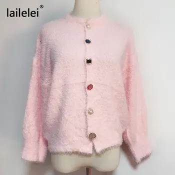 Kawaii harajuku ružový sveter kórejský štýl ženy gilet femme manche longue cashmere cardigan cutedames vesten lange mouw ostrihané