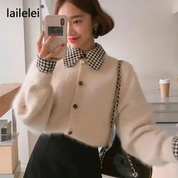 Kawaii harajuku ružový sveter kórejský štýl ženy gilet femme manche longue cashmere cardigan cutedames vesten lange mouw ostrihané