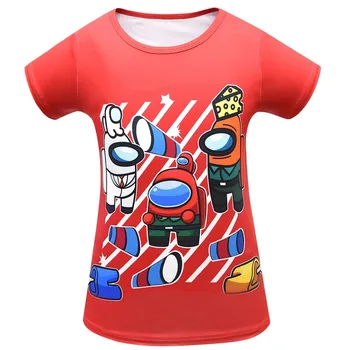 Kawaii Nová Hra Medzi Nami T Shirt dieťa Zábavné Letné Topy Cartoon T-shirt Impostor Grafické Tees Hip Hop Unisex Tričko Chlapec dievča