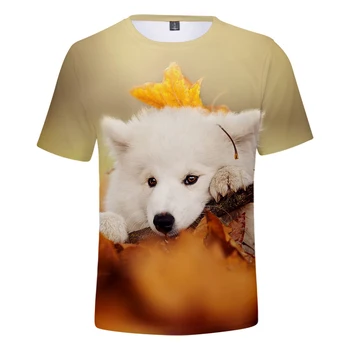 Kawaii Samoyed T-shirt Chlapcov/Dievčatá/Deti Harajuku T shirt streetwear harajuku Kpop Tees Topy psa Samoyed T-košele pre Dospelých dieťa veľkosť
