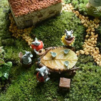 Každodenné Zber Víla, Záhradné Doplnky Kit - Miniatúrne Domu a Myš, Jež Figúrka Set pre Dievčatá, Chlapci, Dospelých