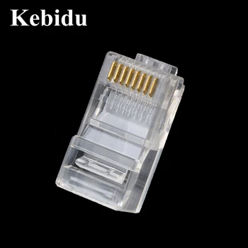 Kebidu 100ks/Veľa RJ45 konektor RJ-45 Káble siete Ethernet Modul Zapojte Sieťový Konektor pre UTP Cat5 Cat5e Kábel Siete Crystal Hlavy 8P8C