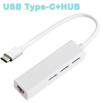 Kebidu 3 Porty USB 2.0 PK USB 3.0 HUB USB C Typ C Pre Ethernet LAN RJ45 Network Karta pre Samsung pre Macbook ThinkPad Veľkoobchod