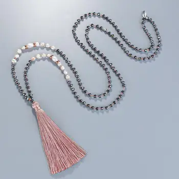 KELITCH Klasické Strapec Perlový Náhrdelník Ručné Crystal Kameň Korálky Y-tvar Náhrdelník Boho Módne Ženy Šperky 2020 Nové
