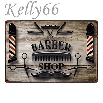 [ Kelly66 ] holičstvo, Zábavné Classic Dekor Maľovanie na staré Steny tin značky Craft Doska 20*30 CM Veľkosť Y-1055