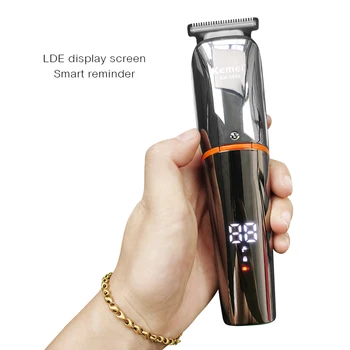 Kemei Professional Hair Clipper pre Mužov Multifunkčné 5In1 Elektrický Zastrihávač Chĺpkov LED Displej Účes Nástroj Vlasy Rezací Stroj