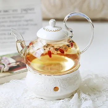 Keramická Kanvica So Sitkom Vintage Porcelánu British Tea Pot A Pohár Nastaviť Sviečka Ohrev Skla Kávové Hrnčeky Domáce Dekorácie