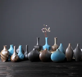 Keramická váza hrubej keramiky Kvetinový Japonský retro tvorivé ozdoby moderný minimalistický malá váza