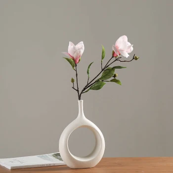 Keramické Domáce Remeslá Ozdoby Biele Keramické Vázy Malý Kvet TV Kabinet Víno Kabinet Dekorácie, Vázy