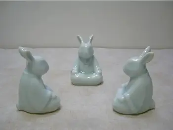 Keramické meditácie králik domova plavidlá miestnosti dekorácie Zajačiky, ornament, porcelánové figúrky zvierat office dekorácie
